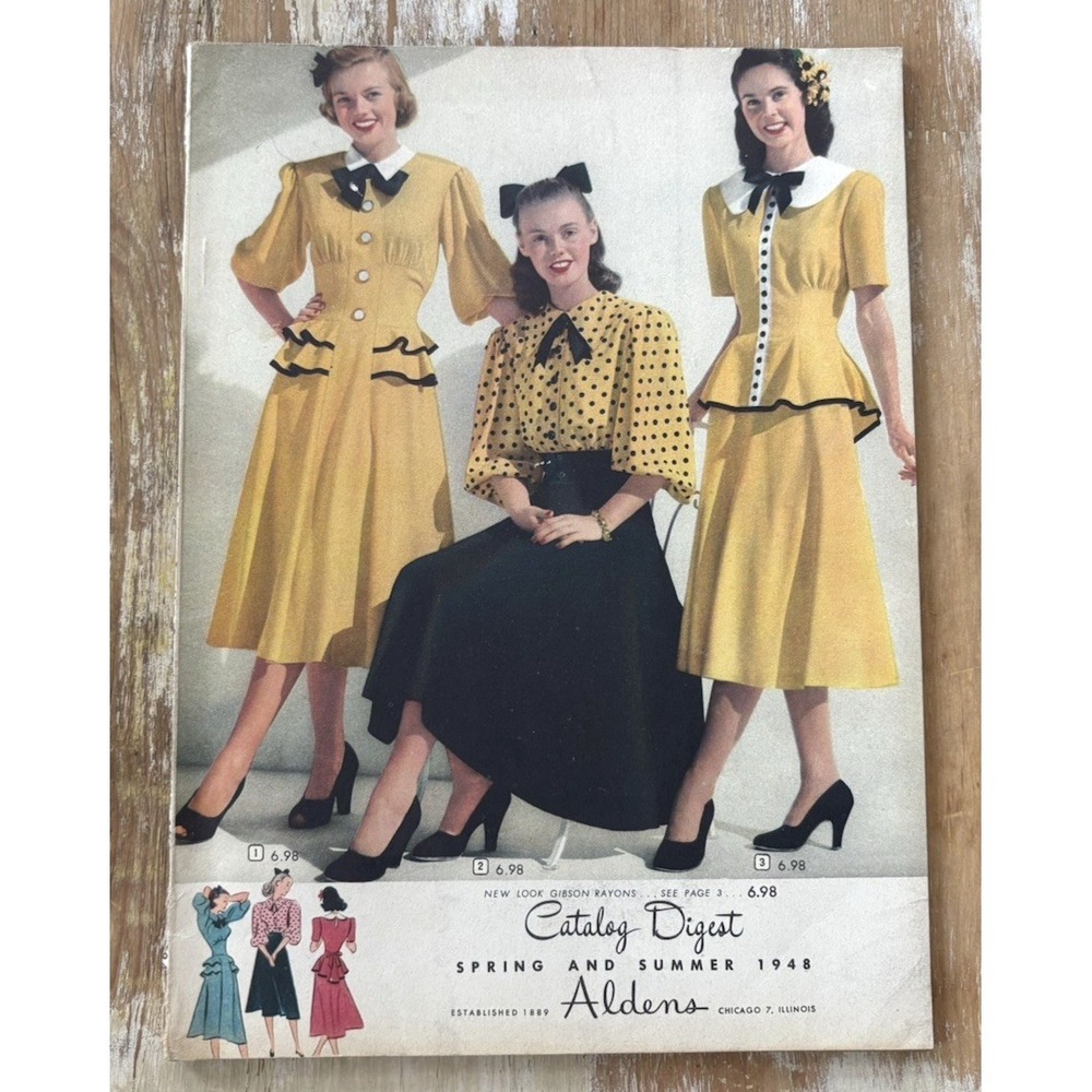 Vintage department store clothing home goods catalog Aldens Chicago 1948 EVC